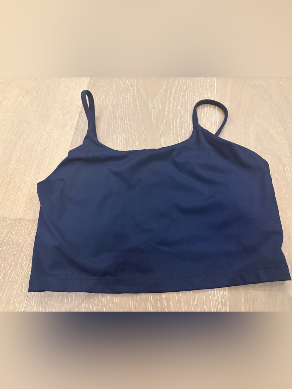 Adanola Navy Crop Tank with Slim Straps